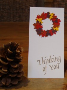 Autumnal mini card close up