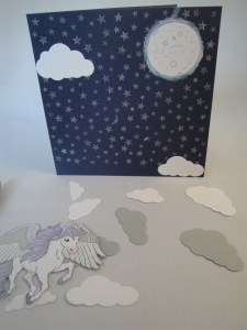 Olivia's 6th B'day card Clouds